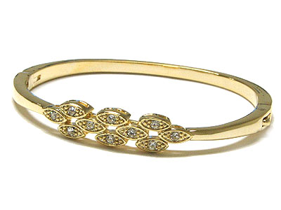 Crystal burble metal bangle