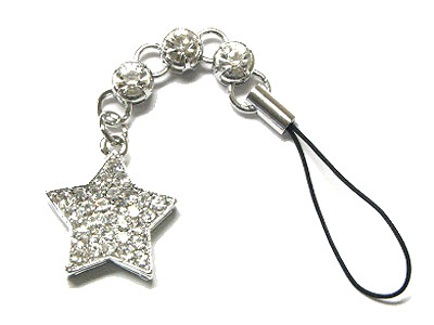 Crystal star cell phone charm