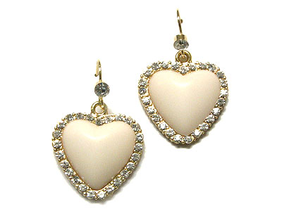 Crystal edge acryl heart earring