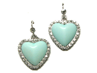 Crystal edge acryl heart earring