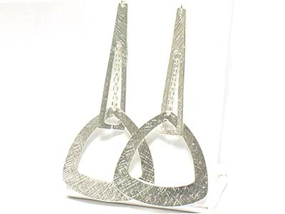 Triangle disk drop metal earring 