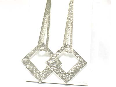 Square disk drop metal earring 