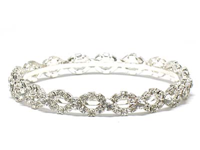 Rhinestone oval pattern bangle 