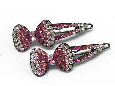 Crystal stud ribbon hair pin