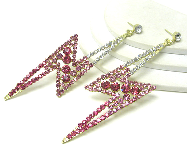 Basketball wives inspired crystal lightning bolt earring