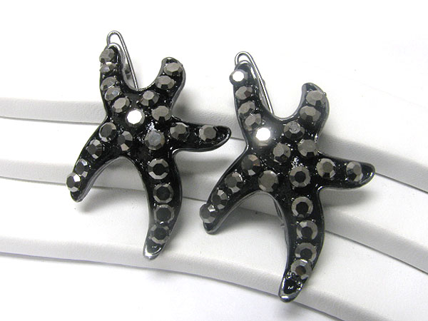 Crystal deco starfish hair pin - 2 pc set