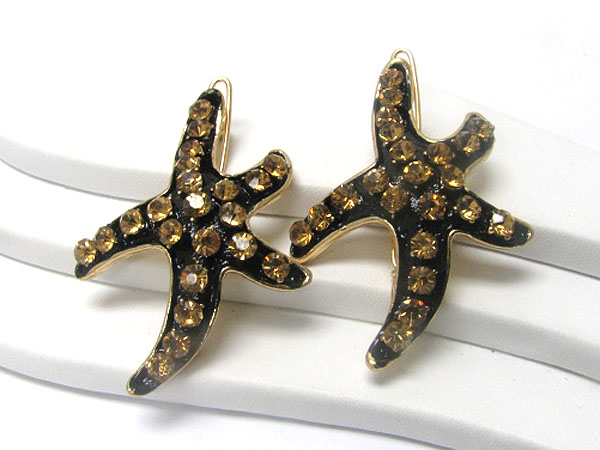 Crystal deco starfish hair pin - 2 pc set