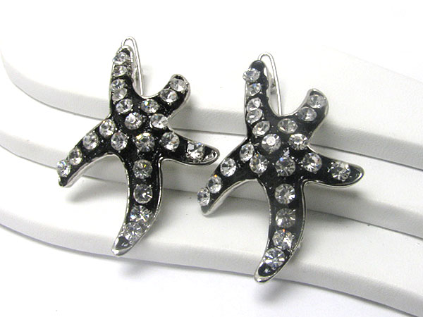 Crystal deco starfish hair pin - 2 pc set