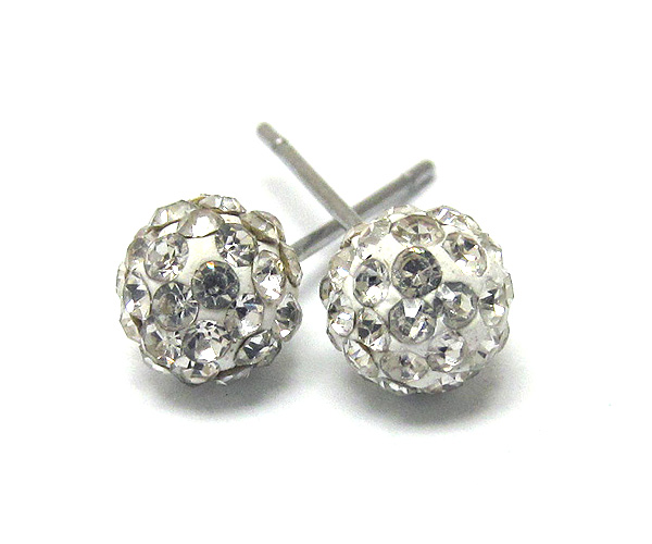 Crystal stud ball earring