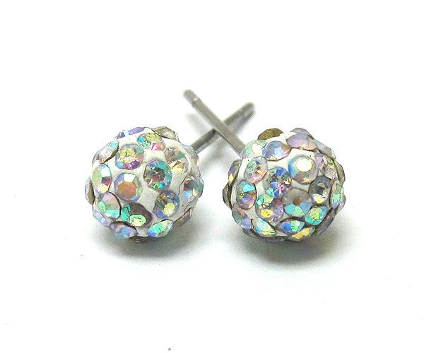 Crystal stud ball earring