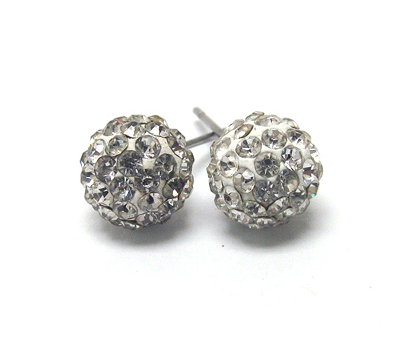 Crystal stud ball earring