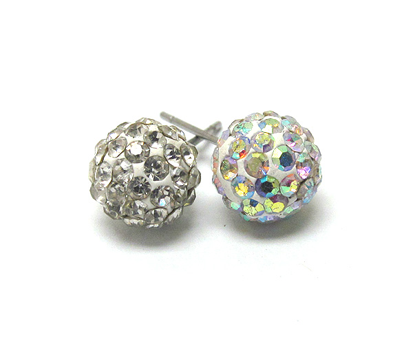 Crystal stud ball earring