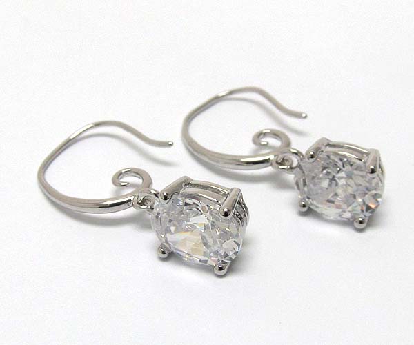 Oval crystal snail look earring