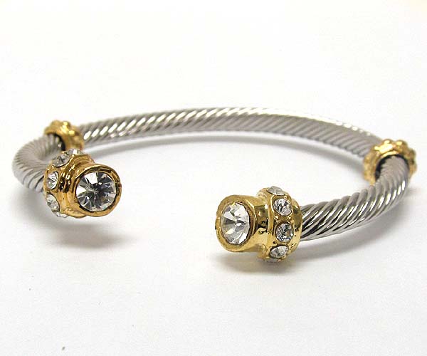 Crystal designer style braided cable bangle