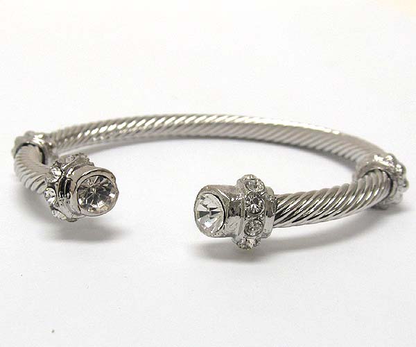 Crystal designer style braided cable bangle