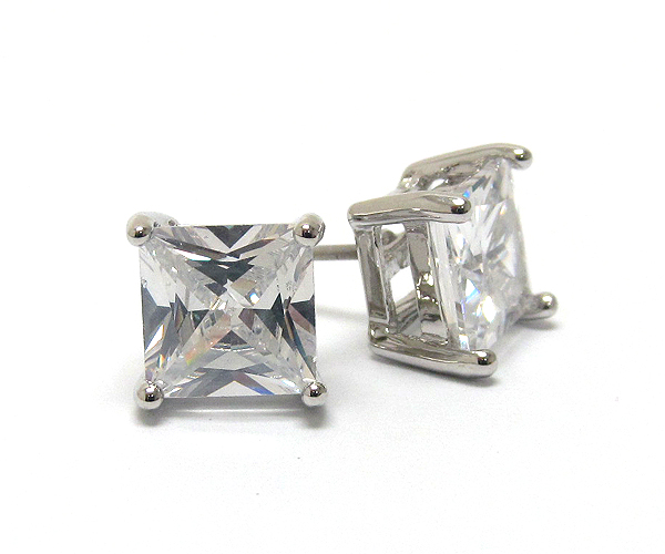 Square cubic zirconia earring