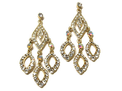 Boutique style genuine austrian boat crystal chandelier earring