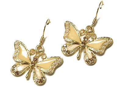 Crystal epoxy butterfly earring