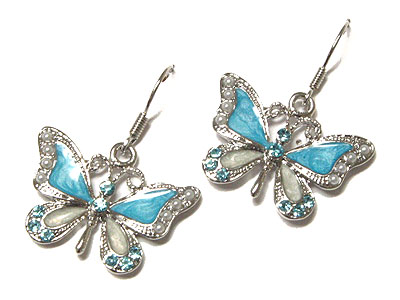 Crystal epoxy butterfly earring