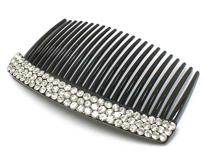 Crystal 3 line stud deco hair comb