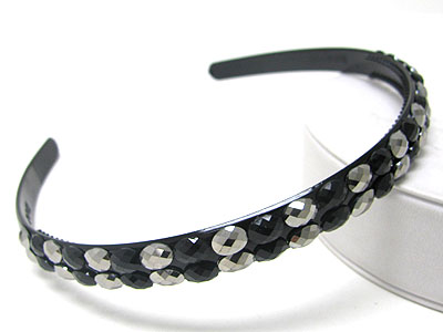 Double line face acryl stone headband