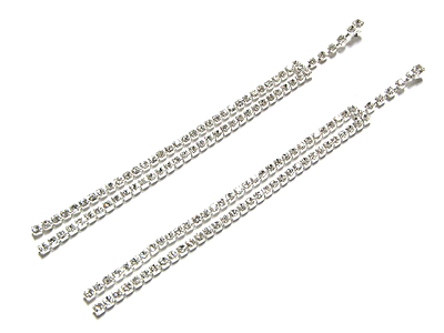 Double line crystal drop earring