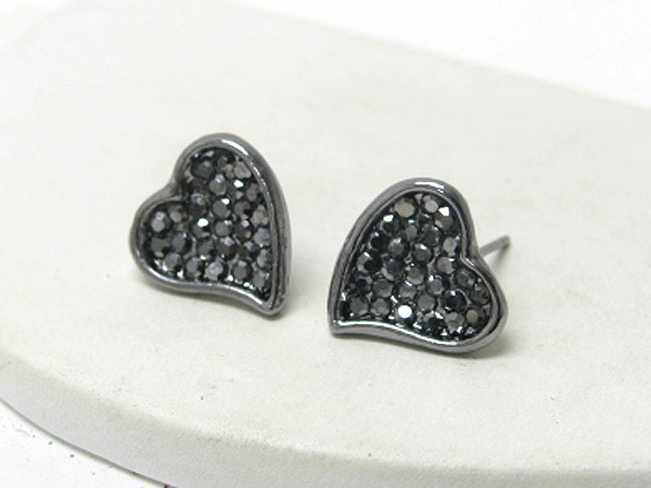 Crystal stud heart earring -valentine