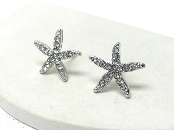 Crystal stud star fish earring