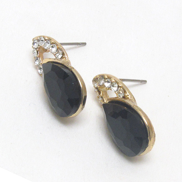 Teardrop crystal stud earring