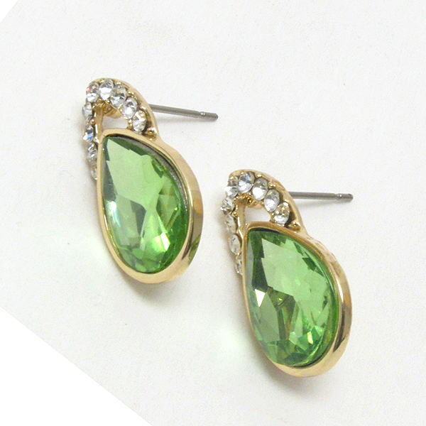 Teardrop crystal stud earring