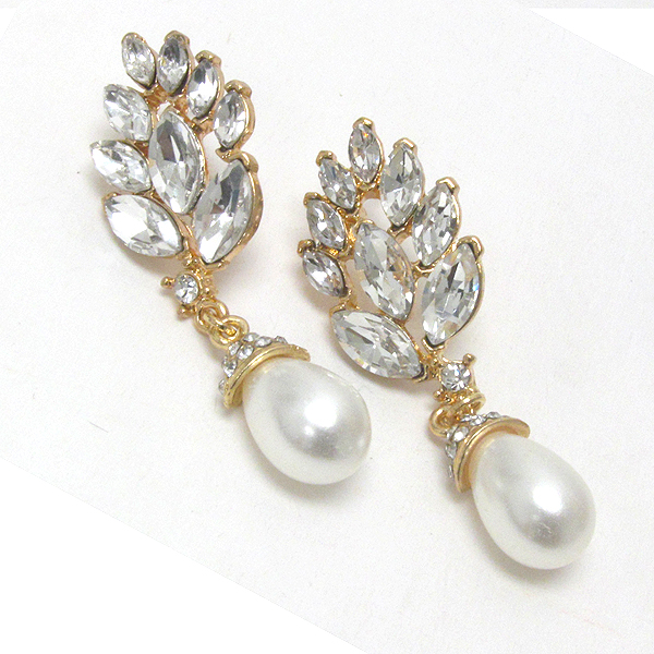 Crystal mix and pearl drop earring