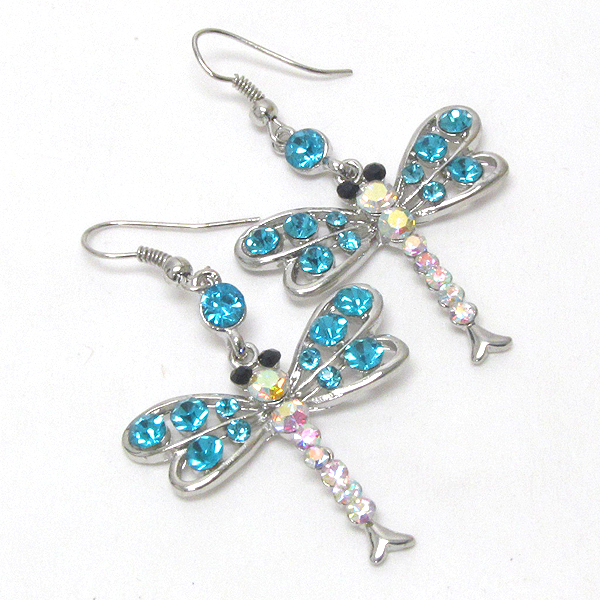 Crystal dragonfly earring