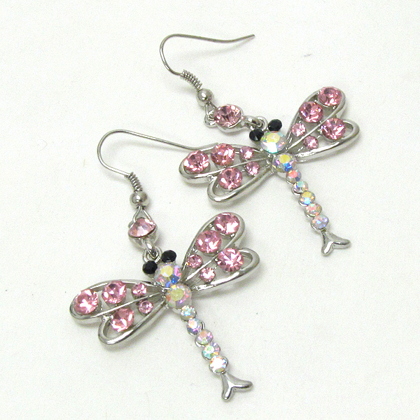 Crystal dragonfly earring