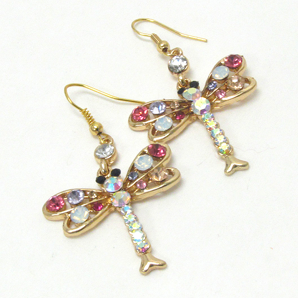 Crystal dragonfly earring