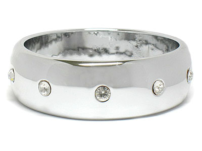 Light weight metal look crystal deco acrylic bangle bracelet