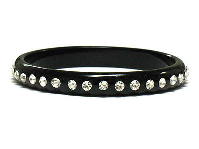 Crystal stud slim acryl bangle bracelet