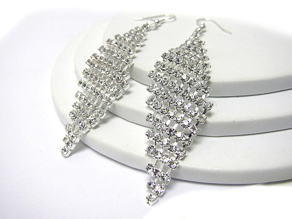 Rhinestone cascade drop earirng