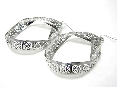 Metal filigree inside out hoop earring - hoops