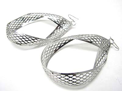 Metal filigree inside out hoop earring - hoops