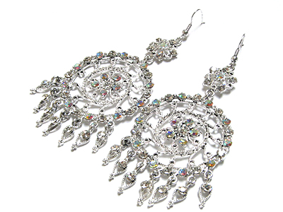 Oriental shape big circle crystal earring