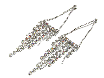 Muti line drop crystal earring