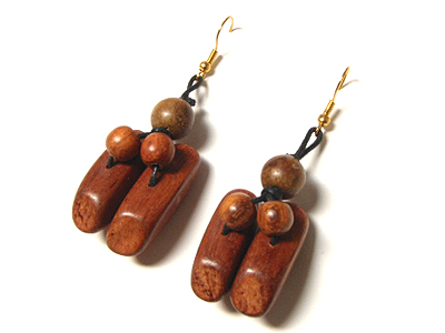 Wood beads earring