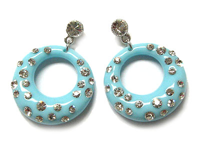 Crystal deco acryl donut earring