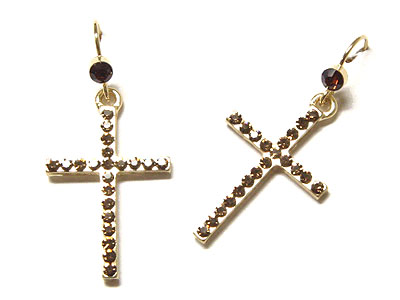 Crystal cross earring