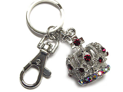 Crystal crown key holder charm