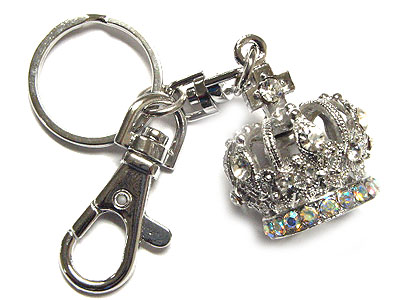 Crystal crown key holder charm