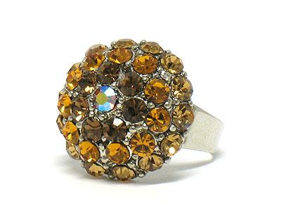 Multi crystal volume fashion ring