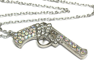 Crystal pistol necklace