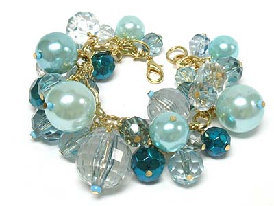 Multi size glass beads glamour bracelet