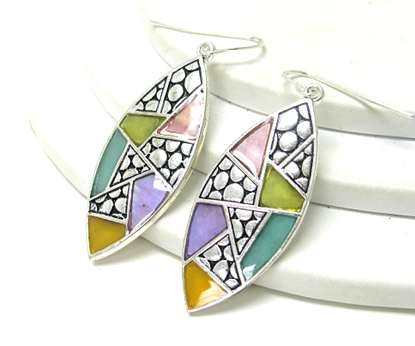 Shell mosaic arrohead earring